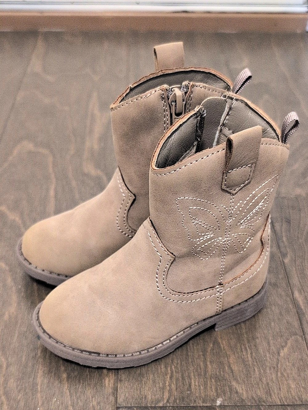 Carter's Toddler Girl Butterfly Stitch Cowgirl Boots in Brown